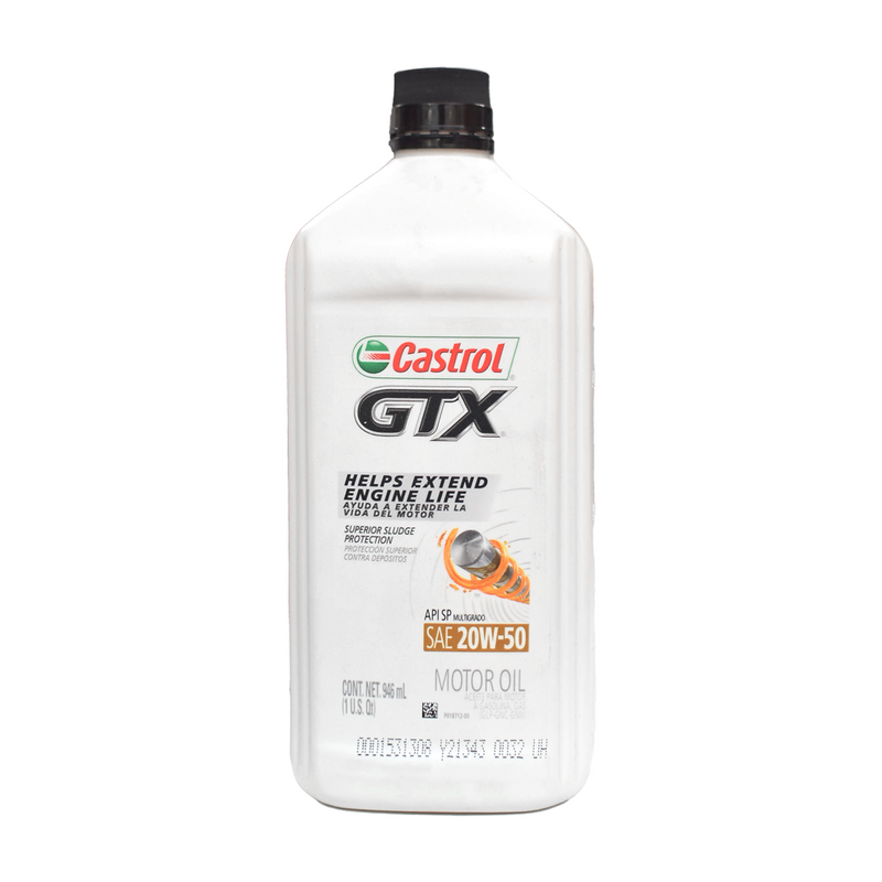 Aceite GTX SAE 20W-50 1/4 GLN CASTROL