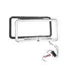 Porta placa con luz neón blanco